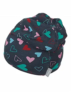 Шапка Slouch Sterntaler для девочек с сердечками Возраст 12-18 месяцев Размер 49 Темно-синий synthetic.ua - Фото 1