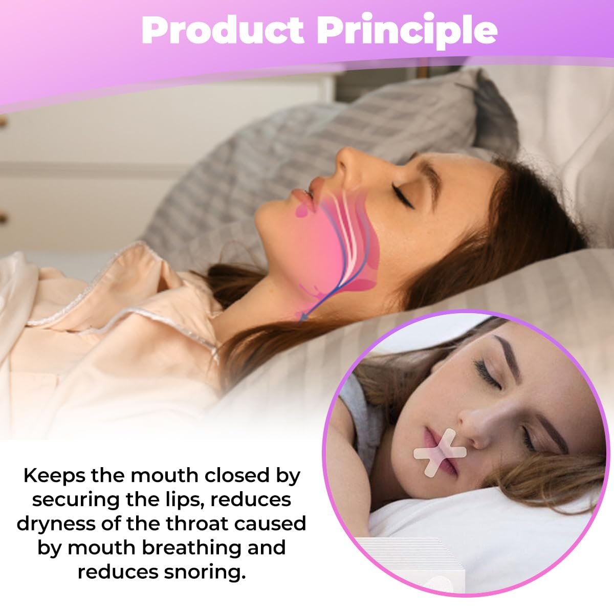 Смужки для рота (120 шт. в упаковці) від хропіння (Х-тип)., фото №6 Смужки для рота (120 шт. в упаковці) від хропіння (Х-тип)., фото №6