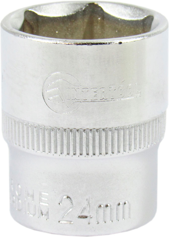 Головка торцева низька шестигранна 1/2 24мм Intertool Хром ванадіум ET-0024, фото №1