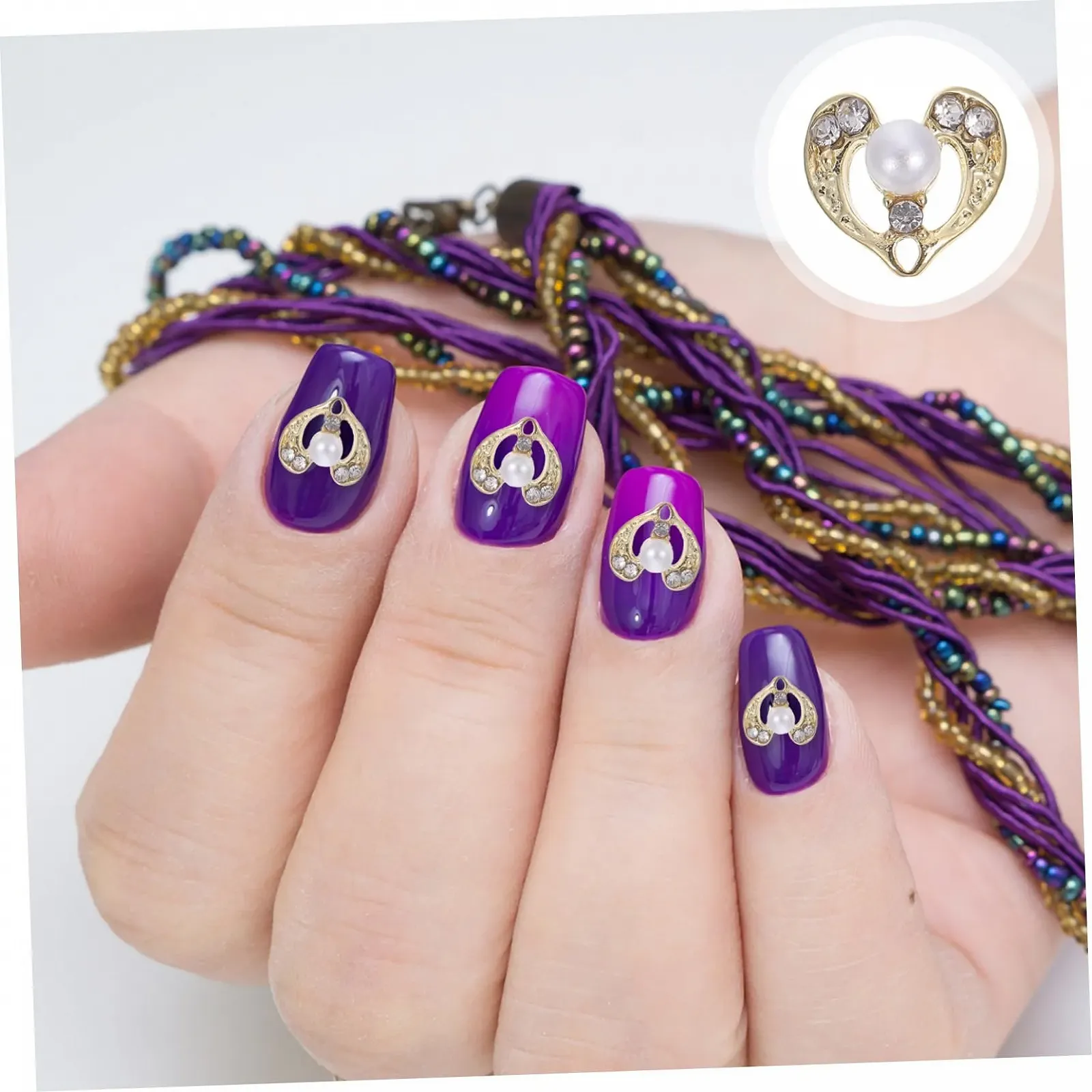 Прикраси MERRYHAPY 12 шт., серце, прикраси для манікюру, фото №7