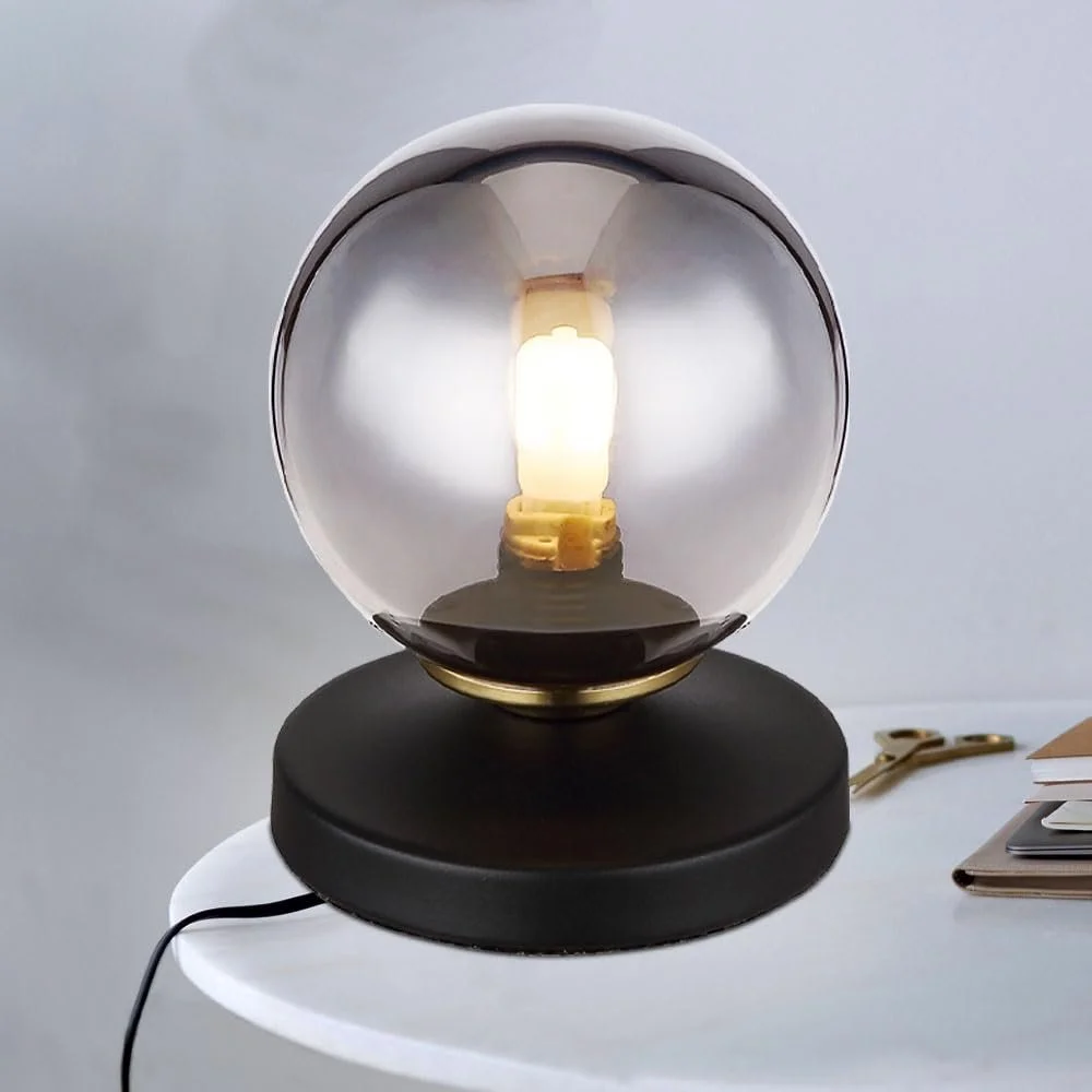 Настольная лампа Reading Lamp Металл Стекло Дымчатый Черная Латунь 1x G9 10 x 13 см, фото №4