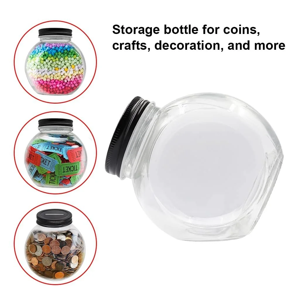 Скарбничка прозора Скляна 13.5x12 см для Euro монет, фото №3