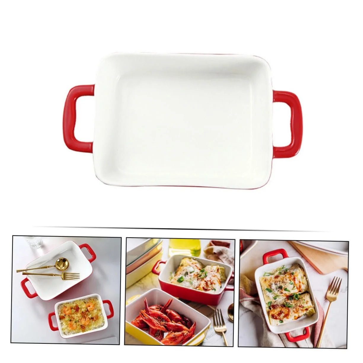 Керамическая форма для запекания с ручками для микроволновой печи и духовки термостойкая, фото №8 Керамическая форма для запекания с ручками для микроволновой печи и духовки термостойкая, фото №8