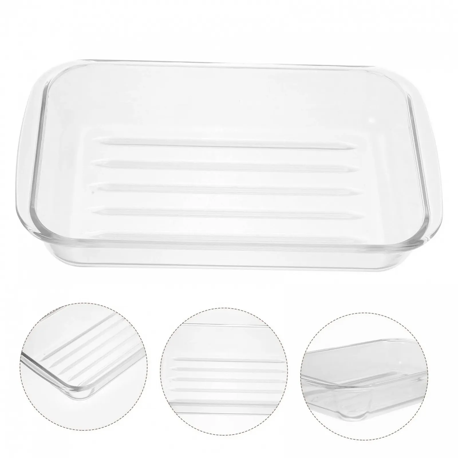 Форма для запікання скляна жаростійка прозора для духовки та мікрохвильової печі, фото №4