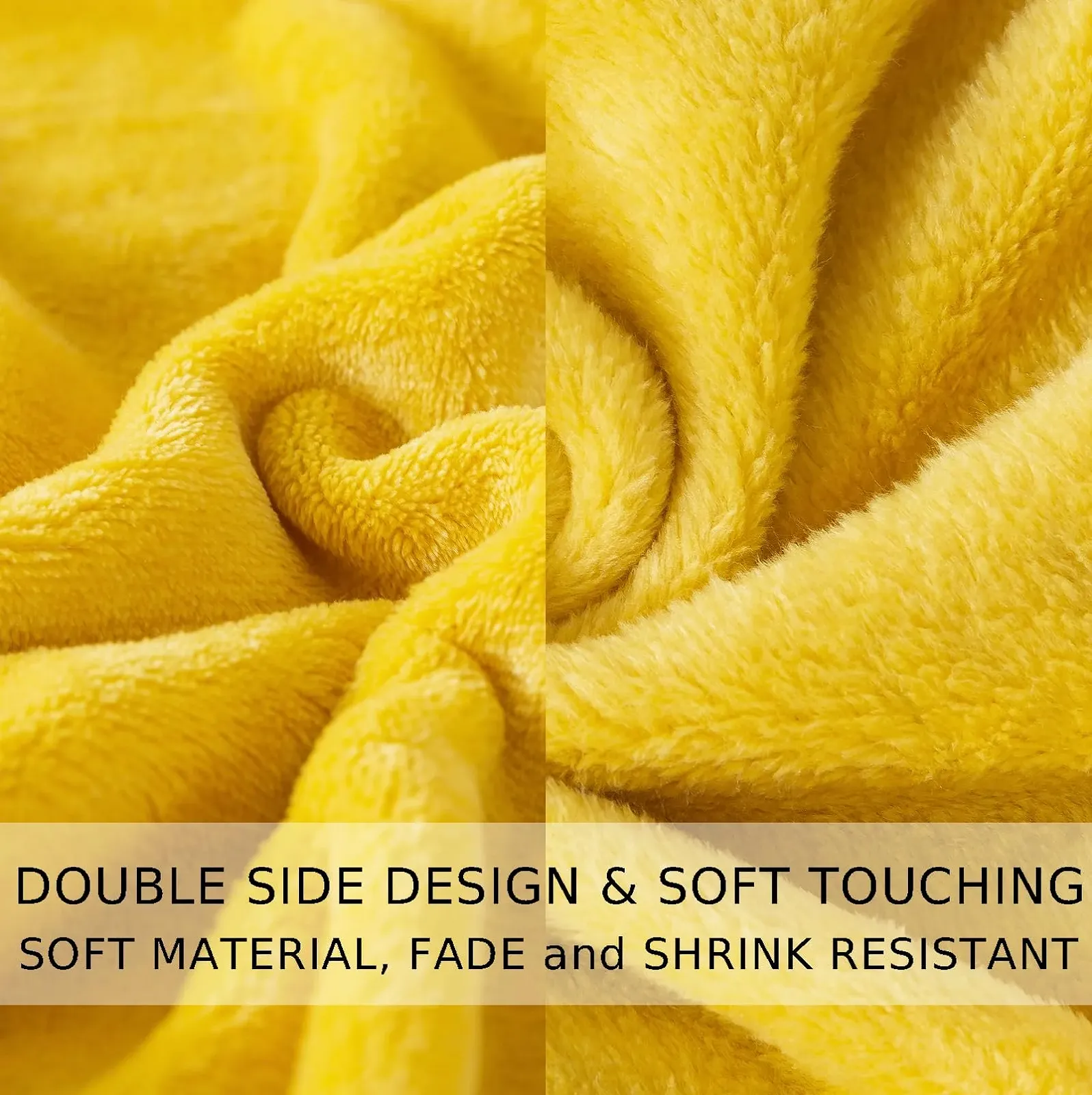 Покривало HOZY Cuddly Fluffy Fleece, 220 x 240 см, Жовта, XXL, фото №4