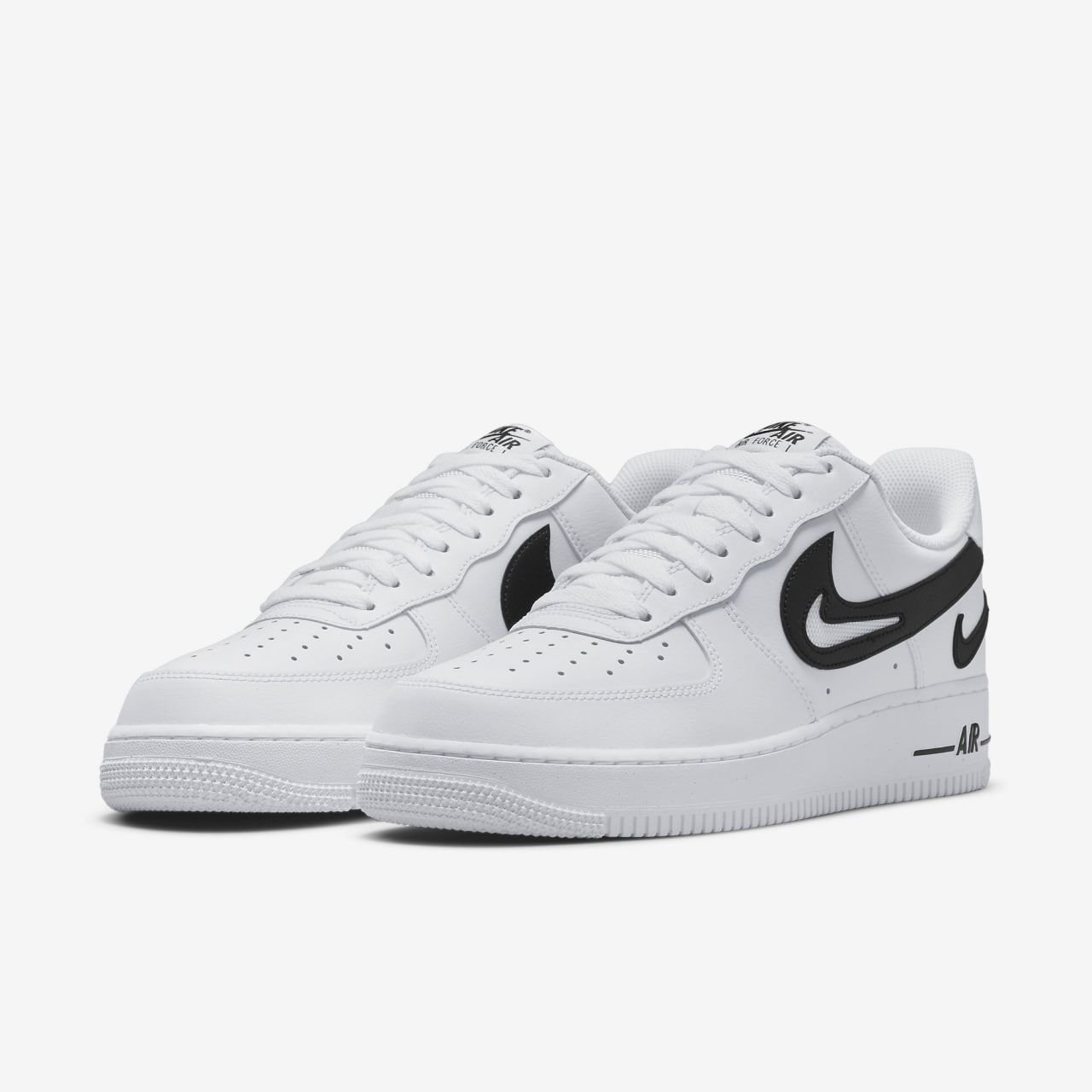 Кроссовки Nike Air Force 1 Low Cut Out Swoosh White Black (GS) размер 38, фото №2