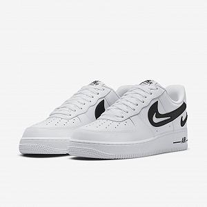 Кроссовки Nike Air Force 1 Low Cut Out Swoosh White Black (GS) synthetic.ua - Фото 1