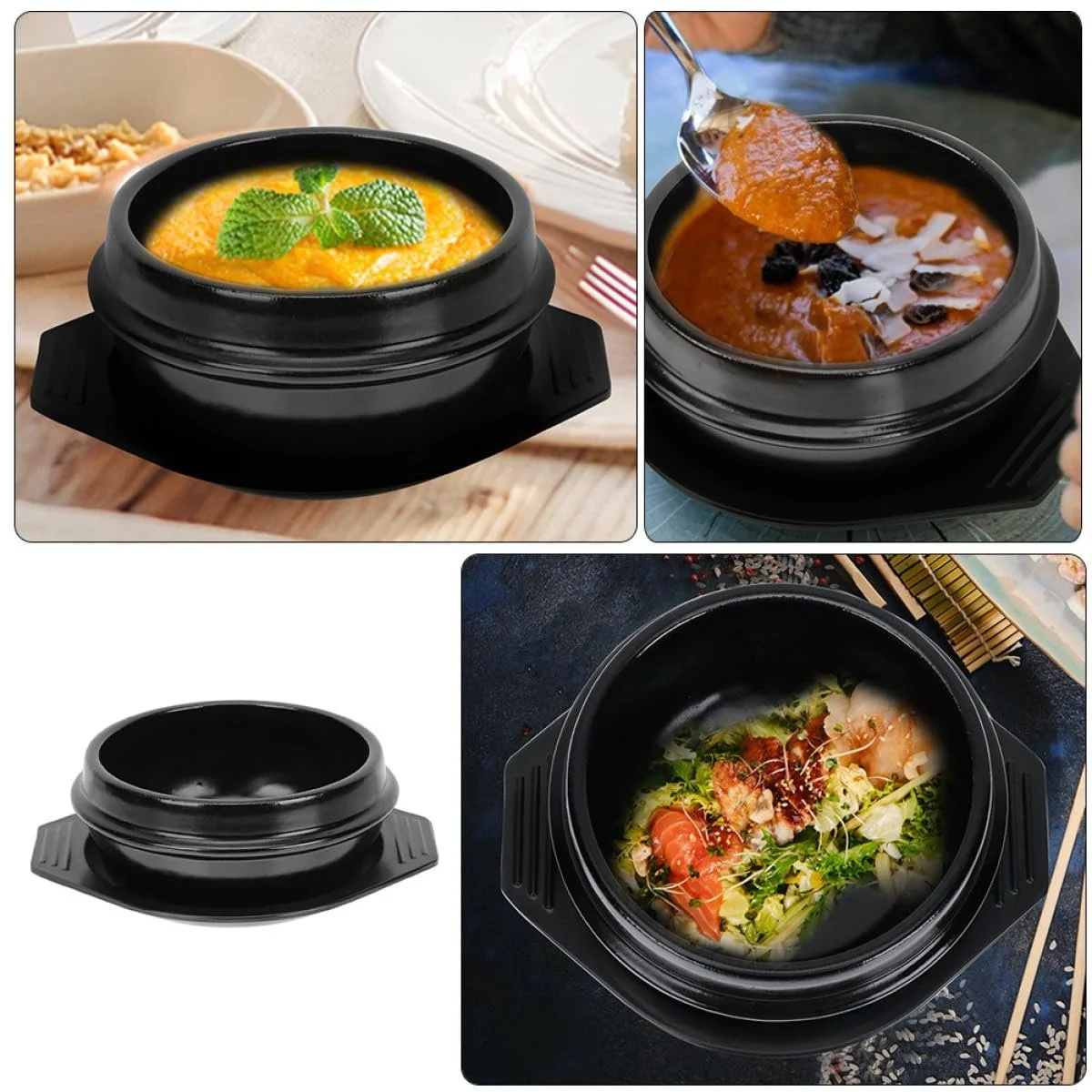 Керамическая кастрюля Casserole жаропрочная равномерное распределение тепла долговечная для супа с подносом можно мыть в посудомоечной машине, фото №3 Керамическая кастрюля Casserole жаропрочная равномерное распределение тепла долговечная для супа с подносом можно мыть в посудомоечной машине, фото №3