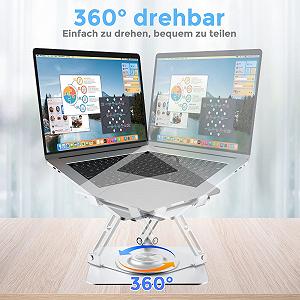 Подставка для ноутбука с круглой вращающейся на 360

















 градусов основой, эргономичная подставка для ноутбука с регулируемой высотой, вентилируемая подставка для компьютера, складной прочный алюминиевый держатель для ноутбука для стола synthetic.ua - Фото 1