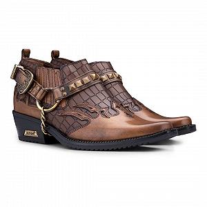 Туфли Cowboy из 100% натуральной кожи, с кубинским каблуком и крокодиловым узором TruClothing.com synthetic.ua - Фото 1