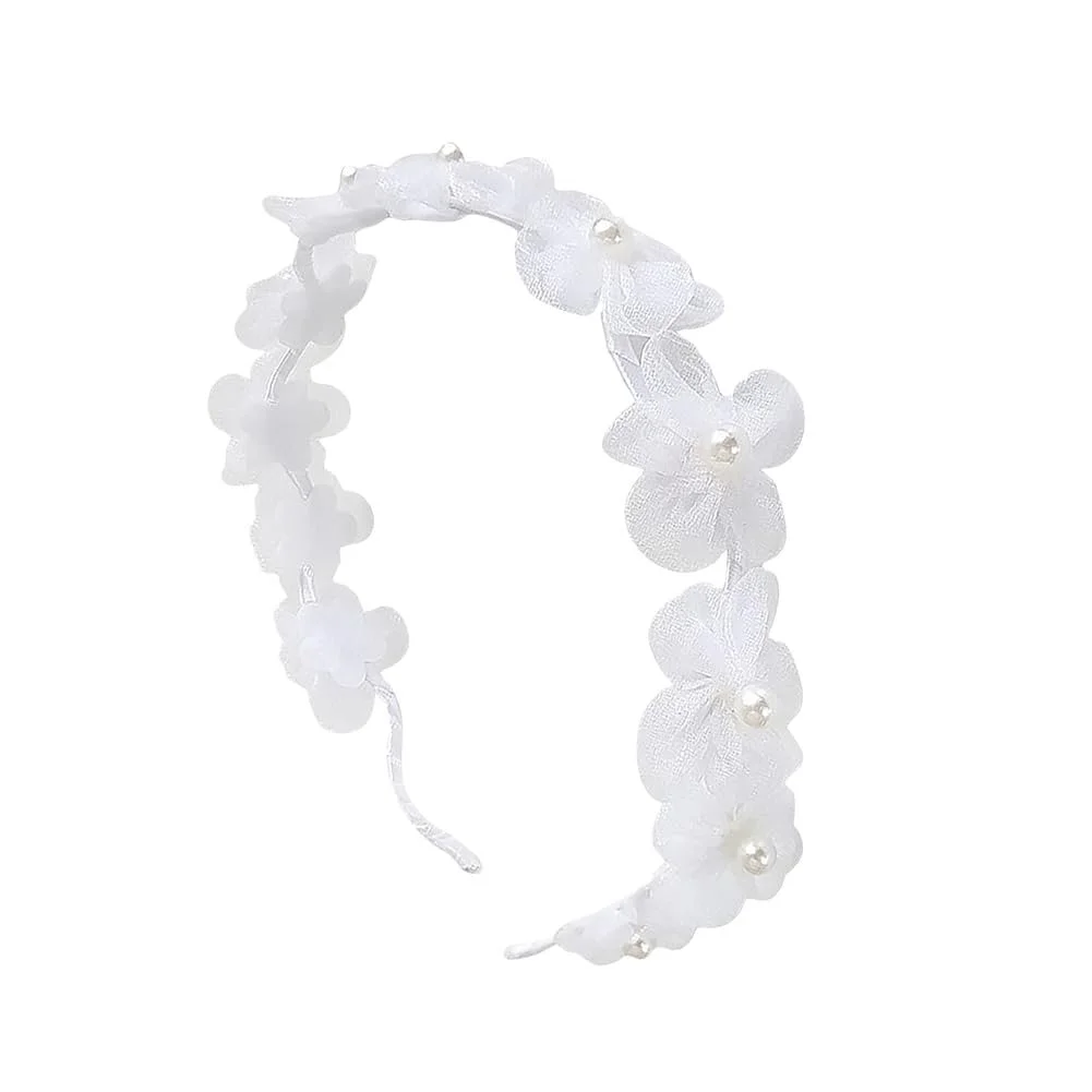 Обруч Квітка зі штучних перлів, фото №1