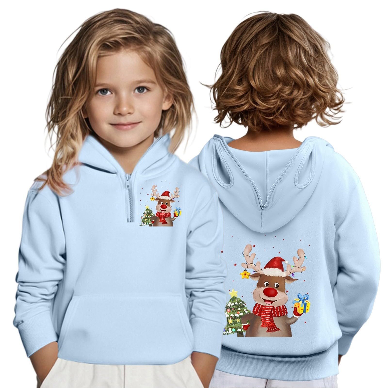 Свитшот Generisch Рождественский Спортивный Рождественская Толстовка с Карманами и Шнурком Куртка Хлопковая Основная Теплая Зимняя Куртка Смешная Спортивная Куртка Флисовая Куртка для Мальчиков, фото №2