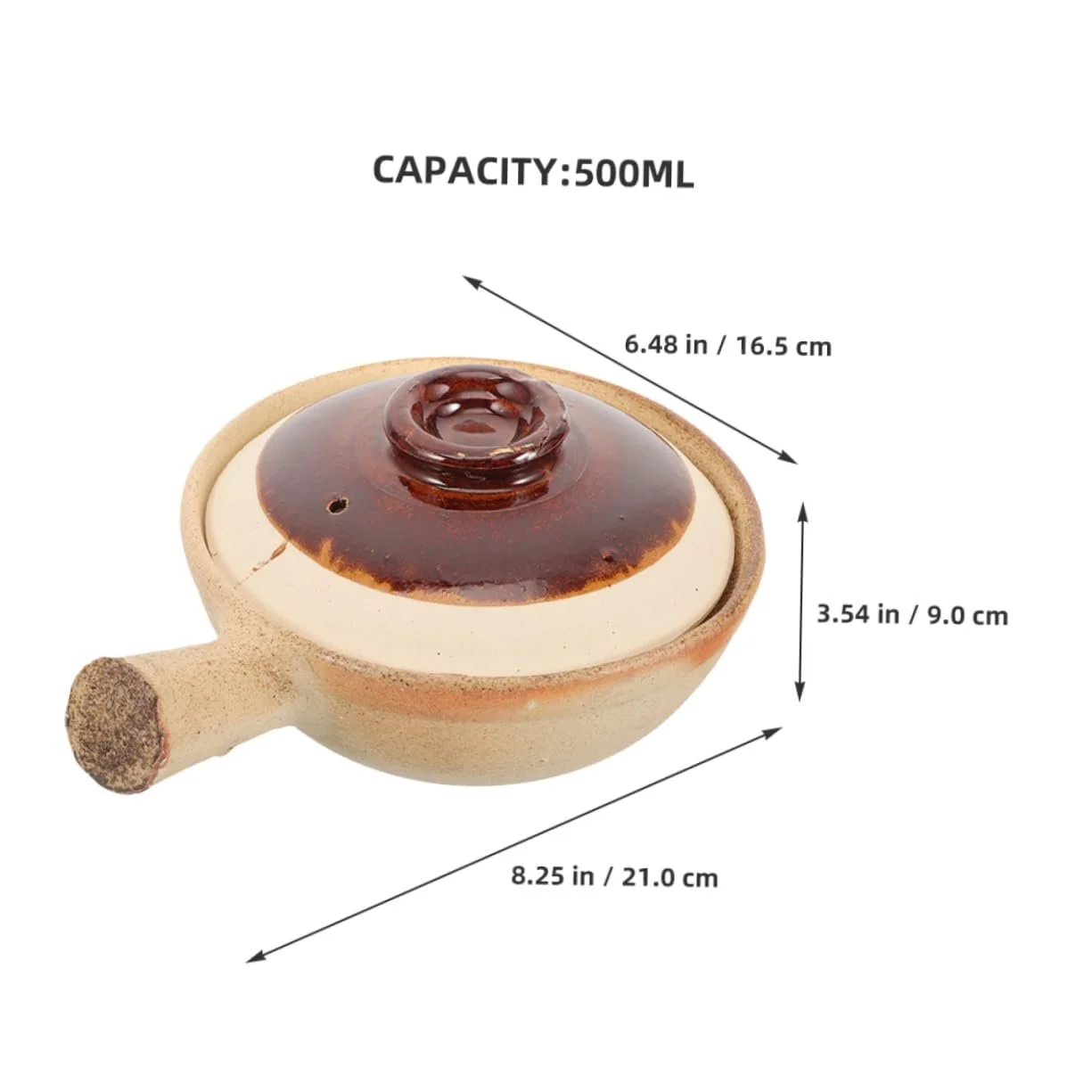 Кастрюля керамическая GLEAVI с крышкой Термостойкая, фото №3