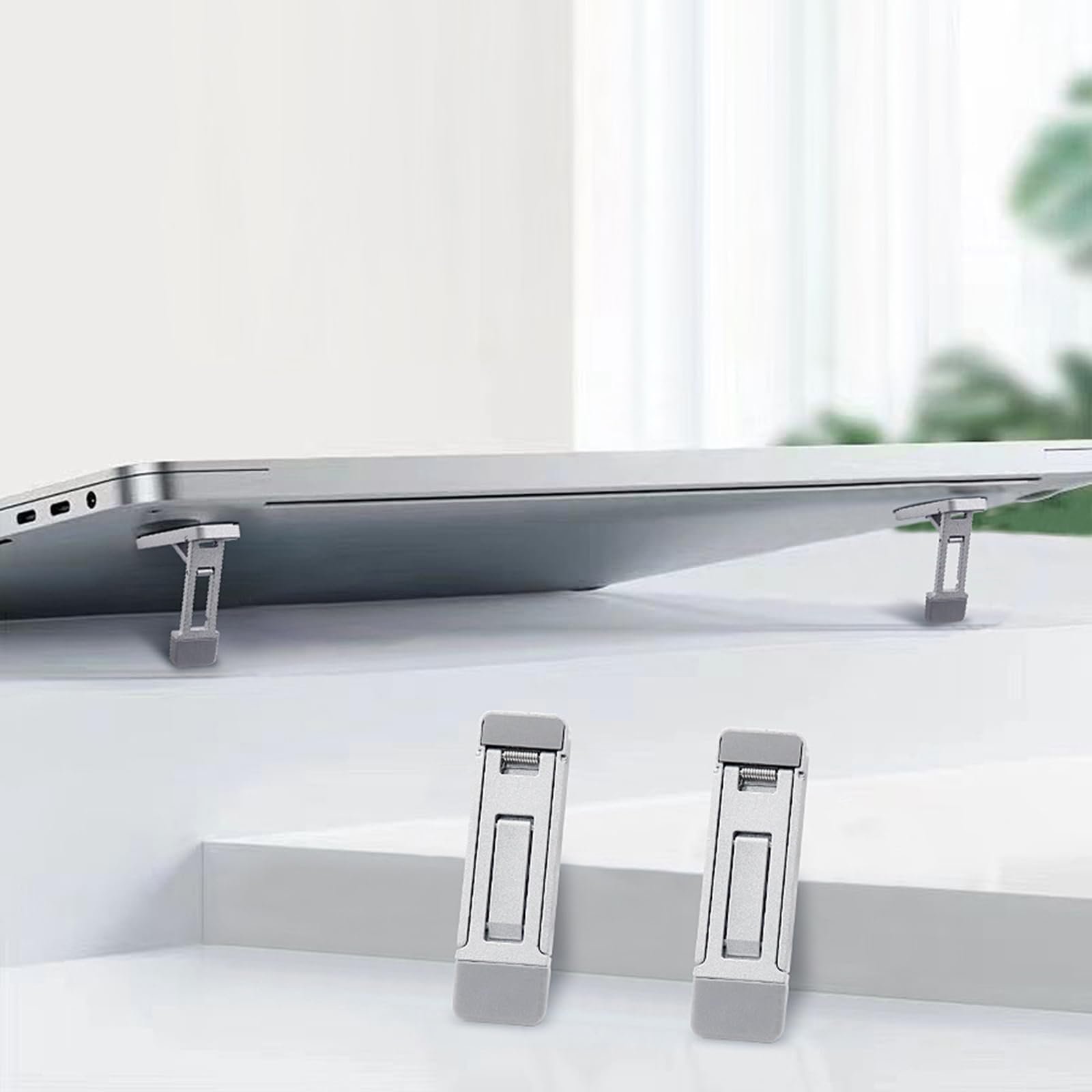 Подставка для ноутбука портативная складная 2 шт Регулируемая металлическая подставка для ноутбуков и планшетов Эргономичная, фото №2