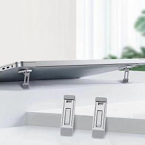 Подставка для ноутбука портативная складная 2 шт Регулируемая металлическая подставка для ноутбуков и планшетов Эргономичная synthetic.ua - Фото 1