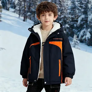 Куртка зимняя для мальчиков Generisch с флисовой подкладкой, ветрозащитная, теплая synthetic.ua - Фото 1