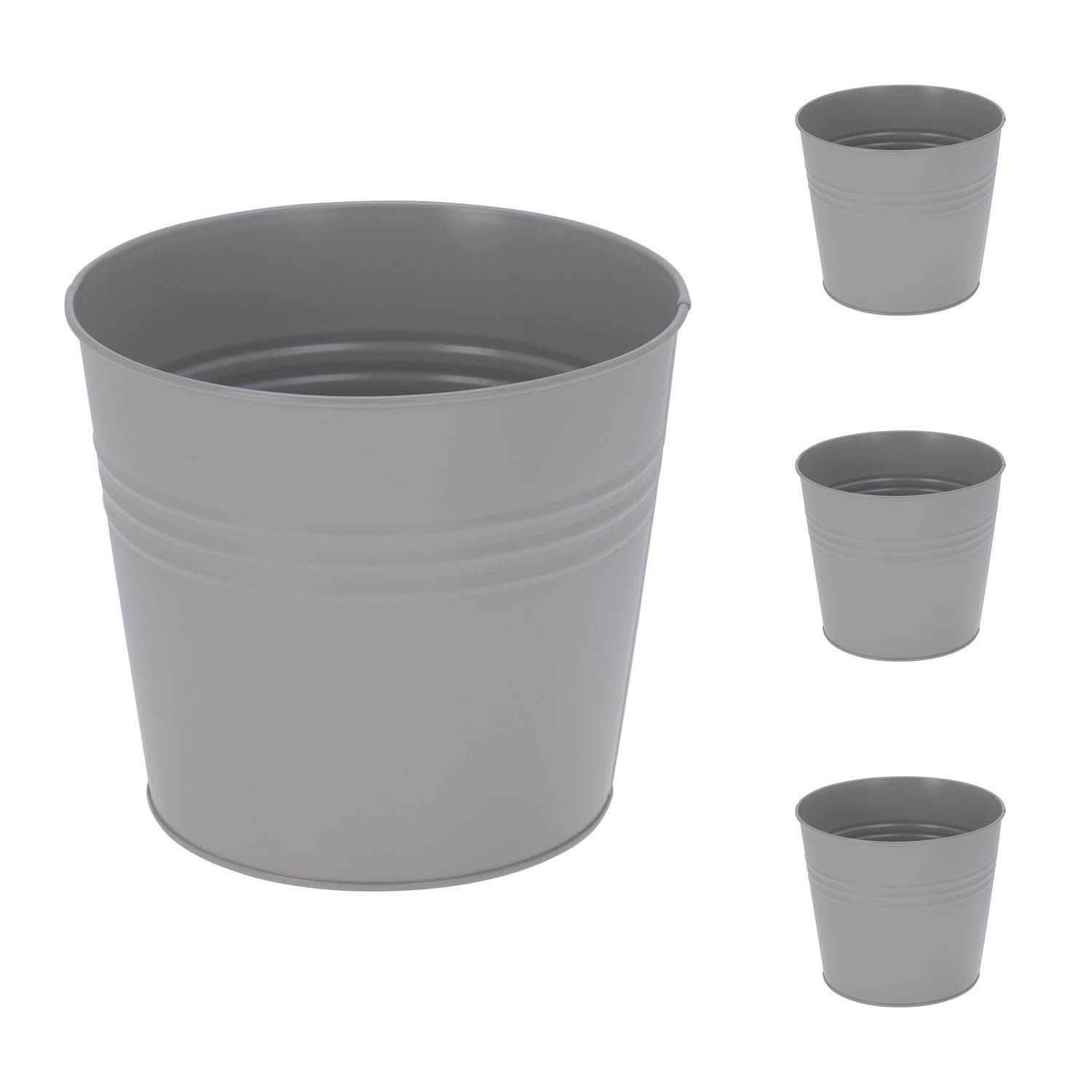 Балконні кашпо Mojawo Оцинковані 17 x 15 см Сірі Набір із 4 шт., фото №1 Балконні кашпо Mojawo Оцинковані 17 x 15 см Сірі Набір із 4 шт., фото №1