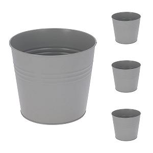 Балконні кашпо Mojawo Оцинковані 17 x 15 см Сірі Набір із 4 шт. - Фото 1