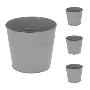 Балконні кашпо Mojawo Оцинковані 17 x 15 см Сірі Набір із 4 шт. - Фото 1