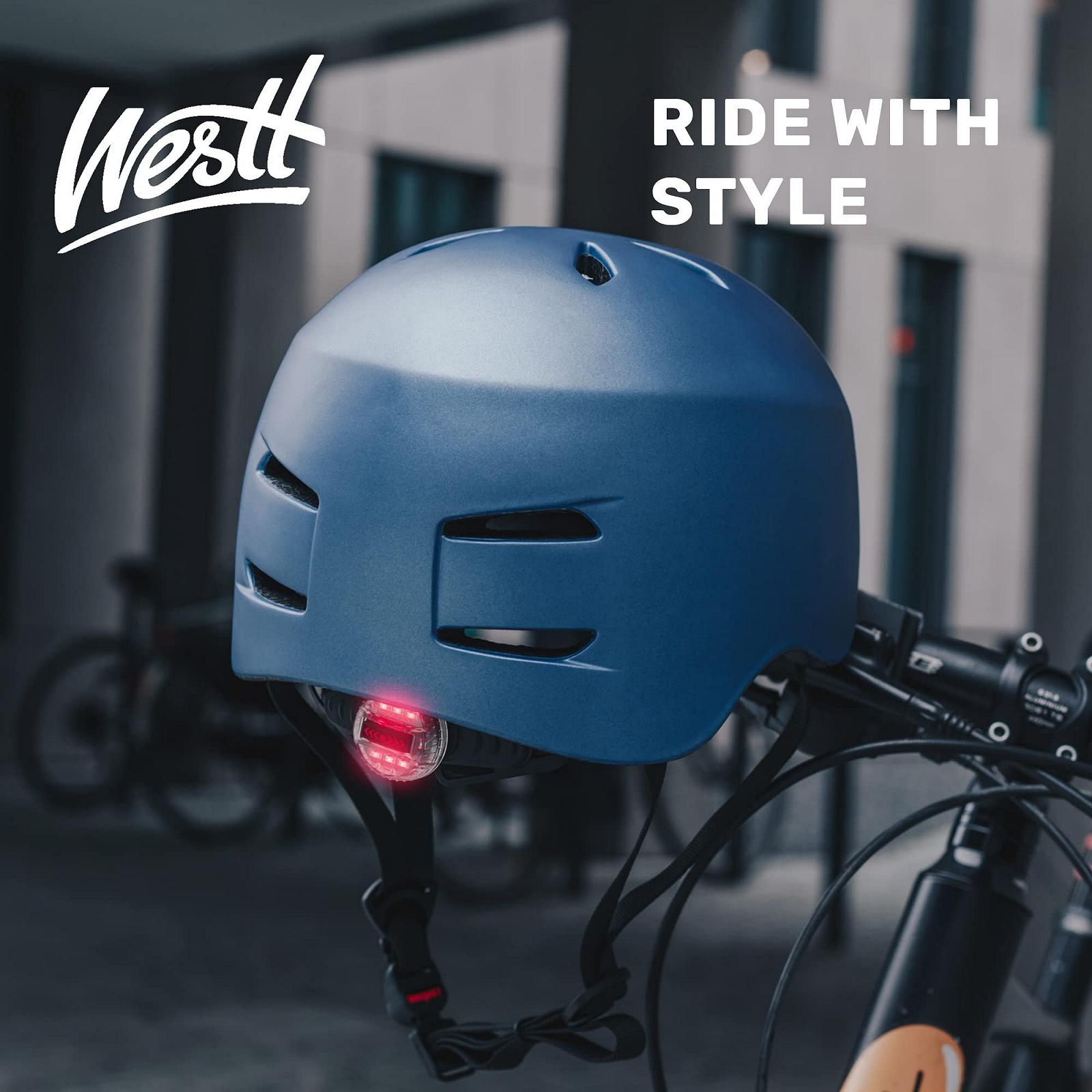 Шолом Westt Urban Велосипедний з світлом Чорний, Білий, Синій, Коричневий, фото №6