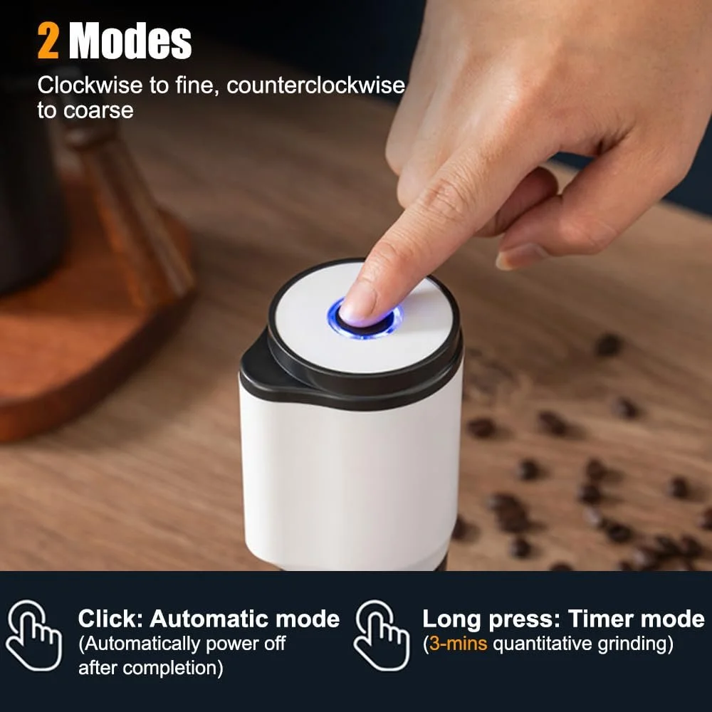 Електрична кавомолка Бездротова еспресо Регульована грубість USB-зарядка, фото №5 Електрична кавомолка Бездротова еспресо Регульована грубість USB-зарядка, фото №5