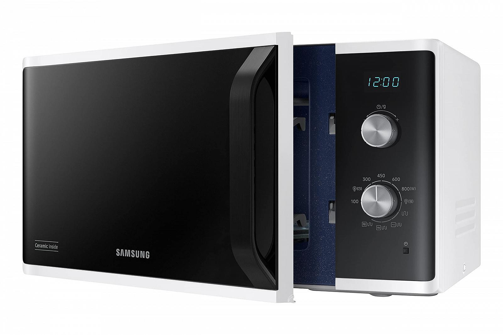 Отдельностоящая микроволновая печь Samsung MG23K3614AW/ET Dual Dial Crunch Cooking AutoDefrost 23 л 800 Вт + 1100 Вт Белая, фото №3 Отдельностоящая микроволновая печь Samsung MG23K3614AW/ET Dual Dial Crunch Cooking AutoDefrost 23 л 800 Вт + 1100 Вт Белая, фото №3
