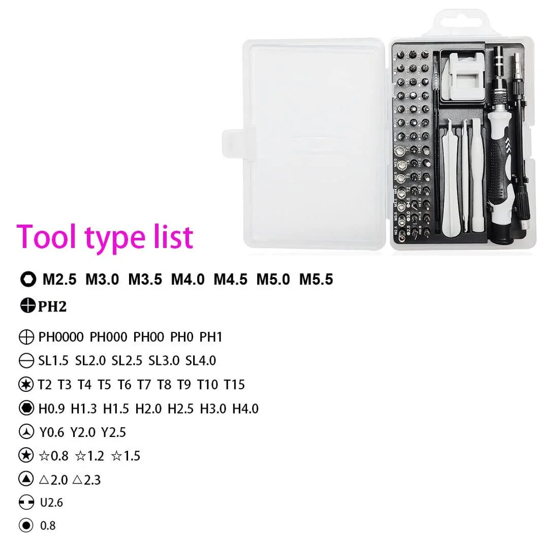 Набір викруток Precision 52-в-1 Магнітний Міні Комп'ютерний, фото №4