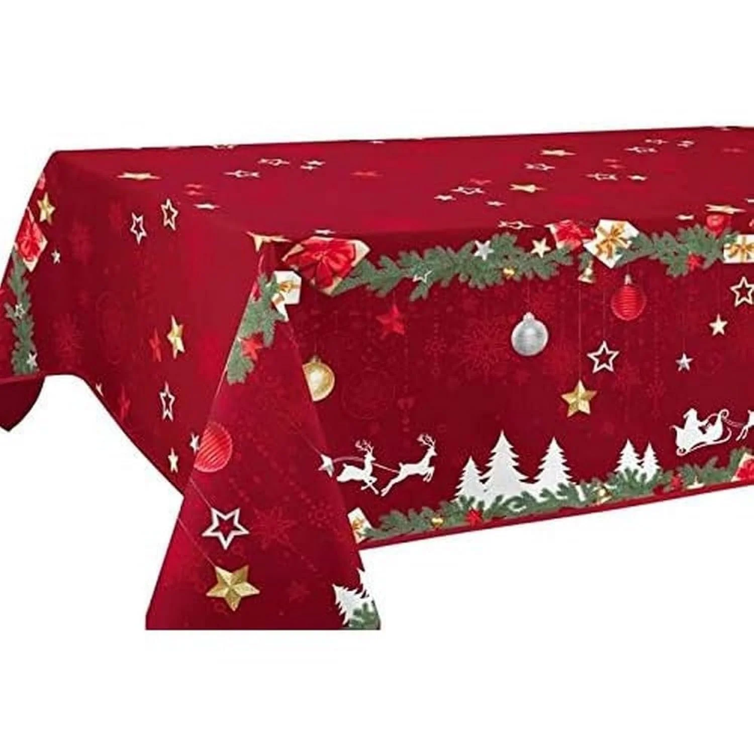 Скатертина Noël Прямокутна 59x118 дюймів Червона, фото №1