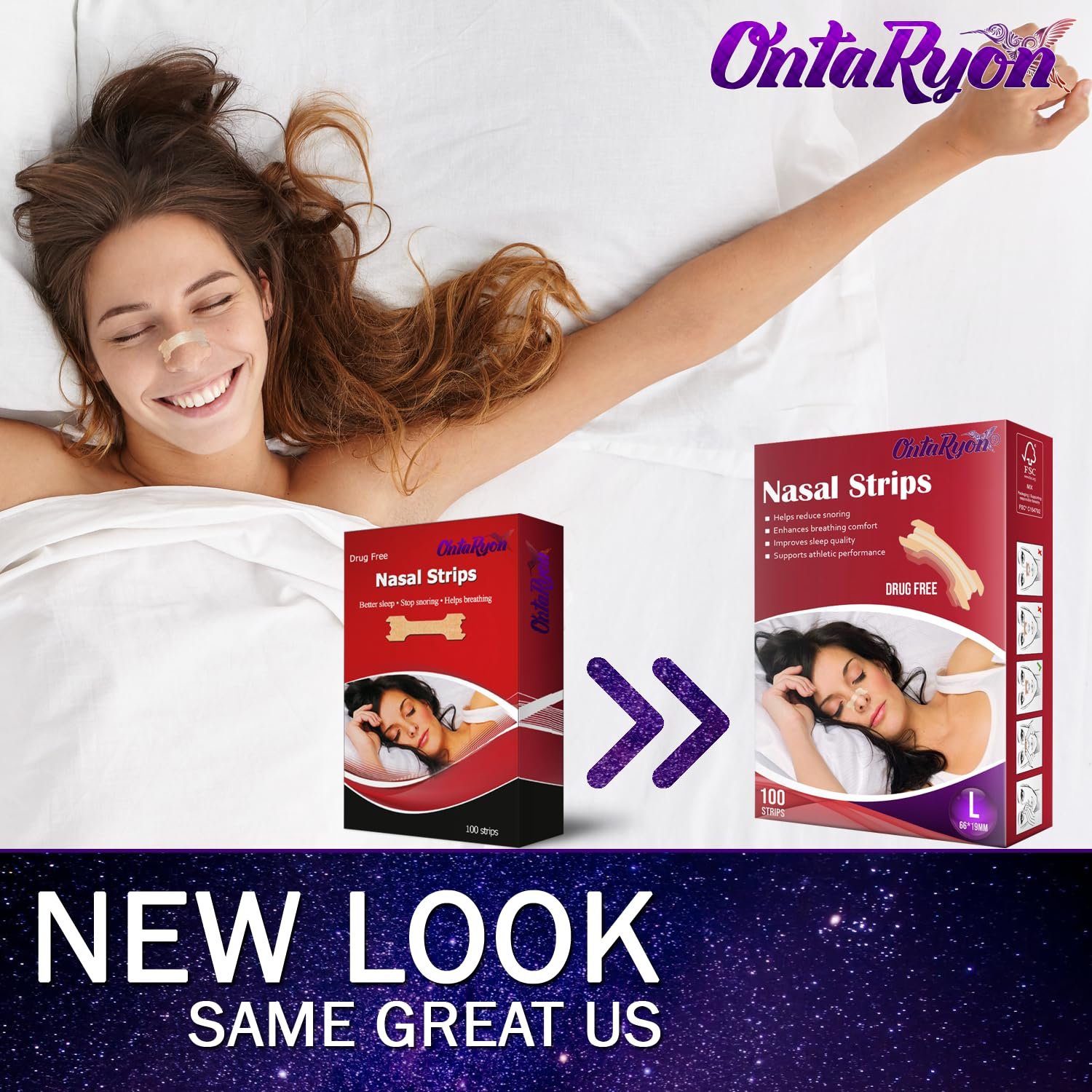 Смужки для носа (x100 Великі/Large) Пластирі від хропіння, фото №3 Смужки для носа (x100 Великі/Large) Пластирі від хропіння, фото №3