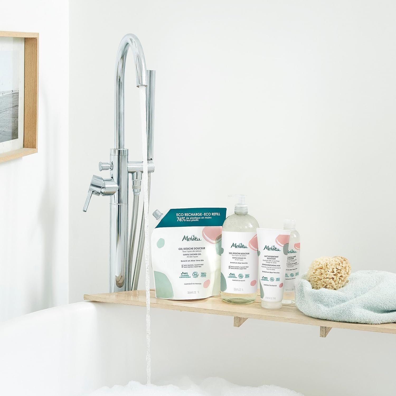 Гель для душу запаска Melvita Organic Aloe Vera 1000 мл, фото №4