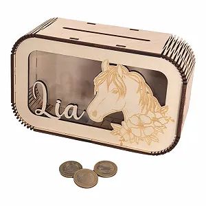 Скарбничка Lilubi Кінь Персоналізована Дерев'яна - Фото 1