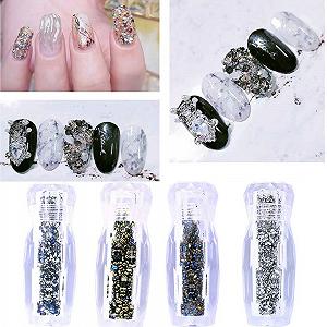 Набор 4 формы Блестки Стразы для дизайна ногтей Лица Тела DIY synthetic.ua - Фото 1