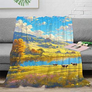 Плед 3D Друк Осінній пейзаж Фланелевий М'який Дихаючий 180x200см synthetic.ua - Фото 1