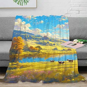 Плед 3D Друк Осінній пейзаж Фланелевий М'який Дихаючий 180x200см synthetic.ua - Фото 1