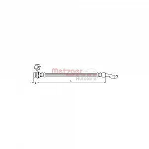 Гальмівний шланг METZGER 4111441 для HYUNDAI KIA, задня вісь справа - Фото 1