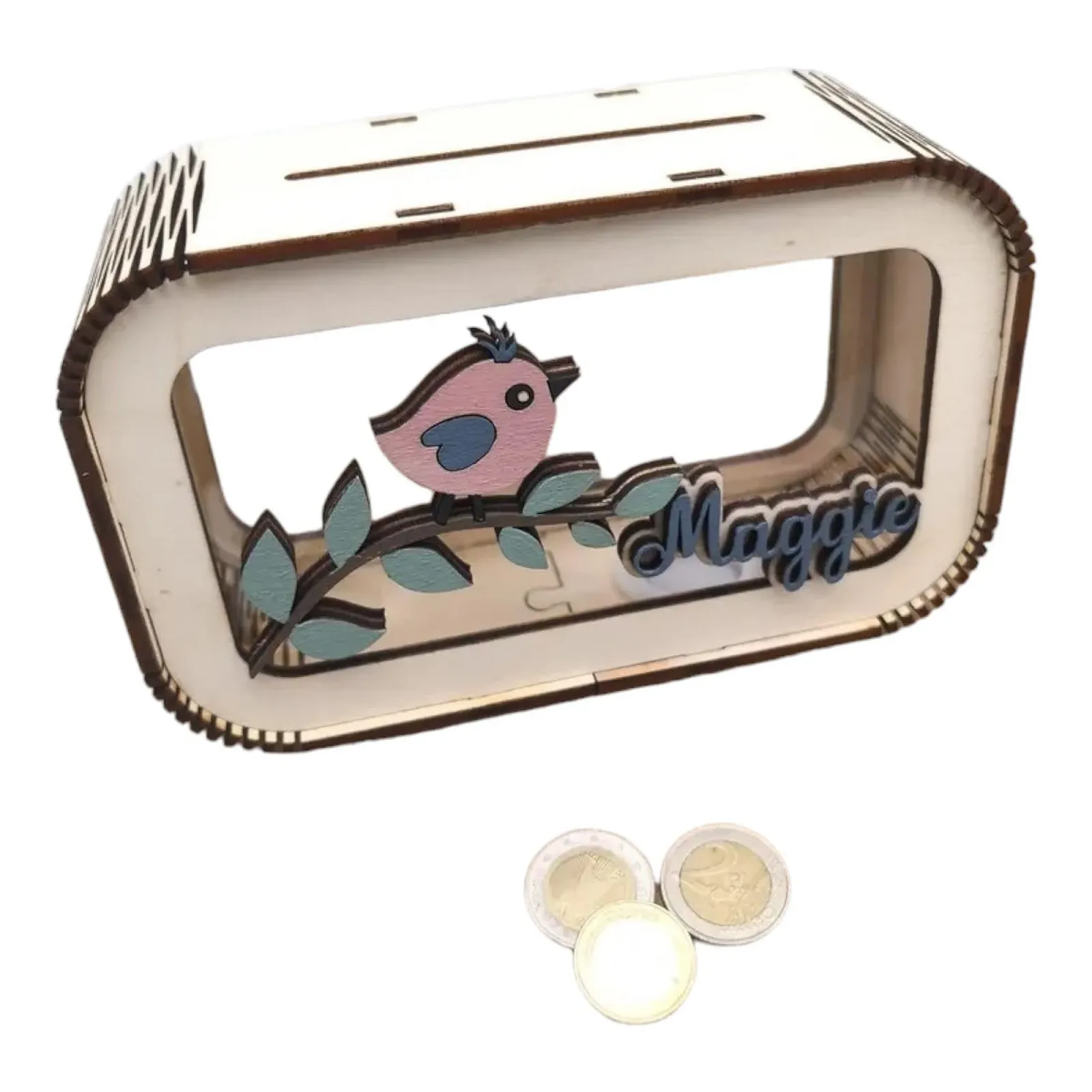 Скарбничка Птах Дитяча Персоналізована з ім'ям Бук, фото №1