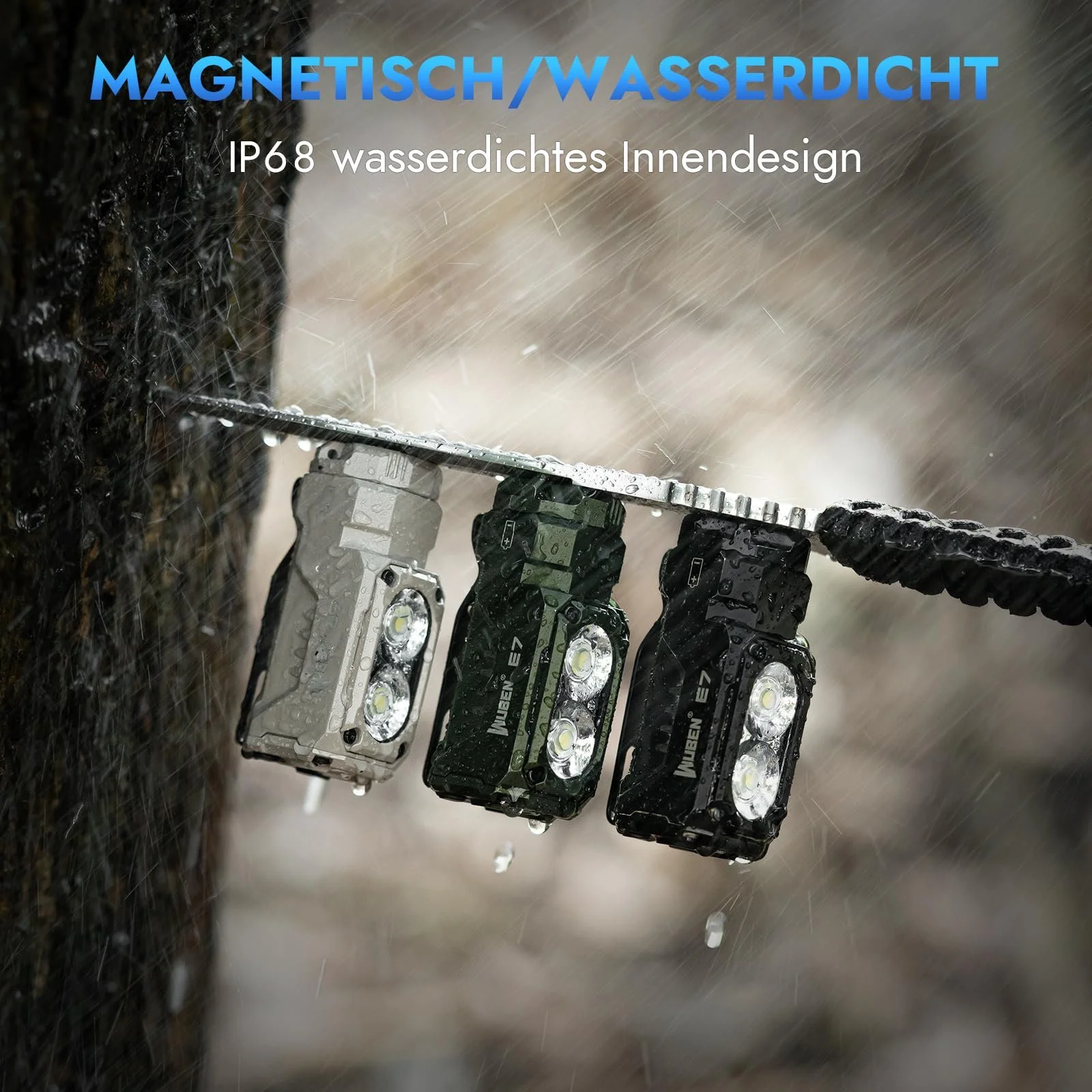 Ліхтар WUBEN E7 1800 люмен, міні з магнітом, супер яскравий, 6 режимів, EDC, Type-C LED, IP68 для фар, рятування та кемпінгу, фото №5