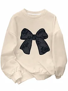 Свитшот SweatyRocks для девочек, размер 110-162, пуловер с бантом, одежда для девочек-подростков, зимний джемпер, осенний джемпер с длинными рукавами, зимняя одежда - Фото 1