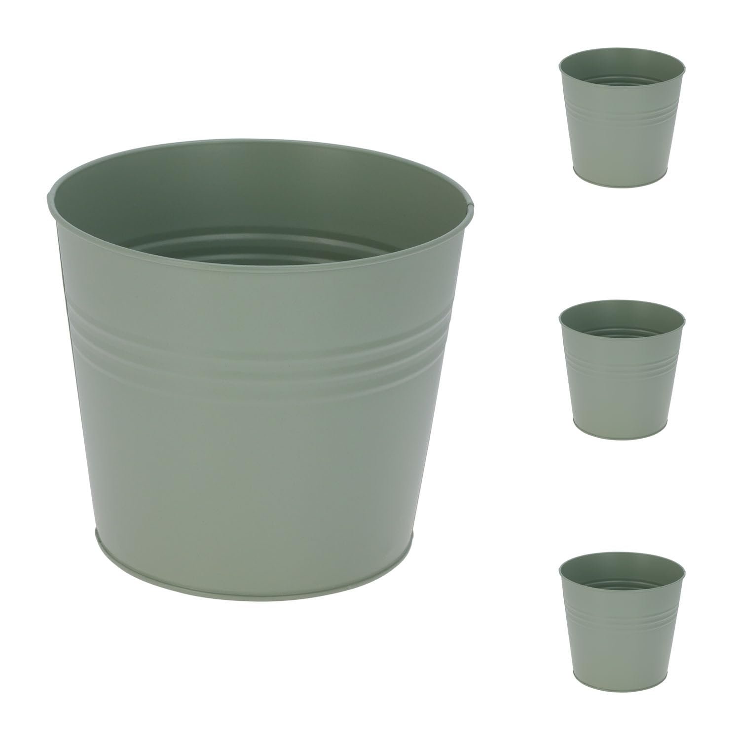 Балконні кашпо Mojawo набір 4 шт. оцинковані 17х15 см Зелені, фото №1 Балконні кашпо Mojawo набір 4 шт. оцинковані 17х15 см Зелені, фото №1