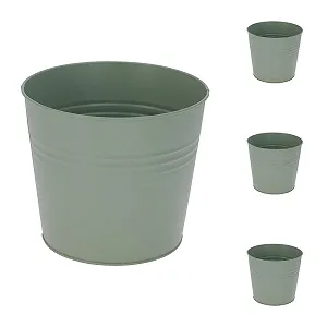 Балконні кашпо Mojawo набір 4 шт. оцинковані 17х15 см Зелені - Фото 1