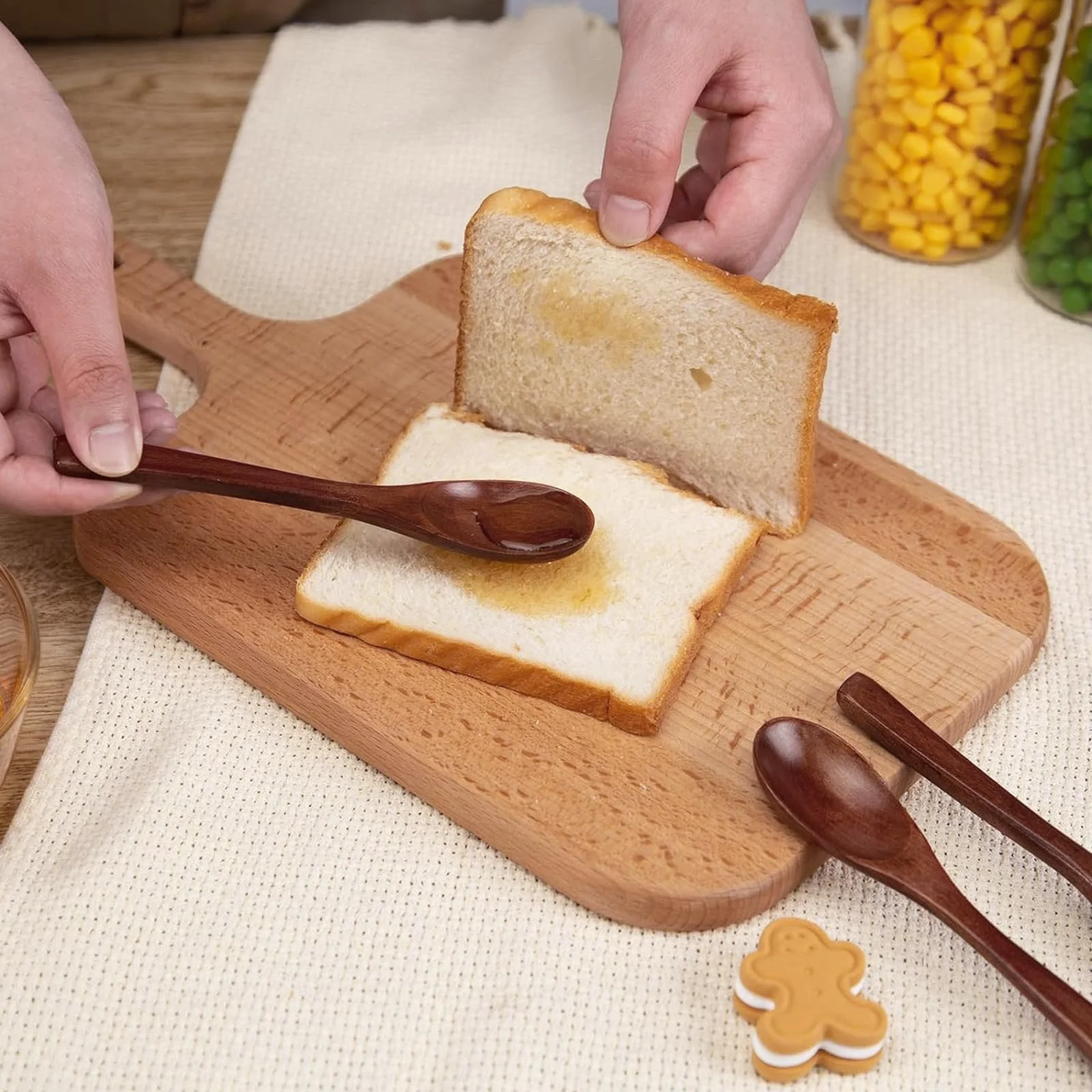 Набір дерев'яних ложок (5 шт.), маленькі, фото №4