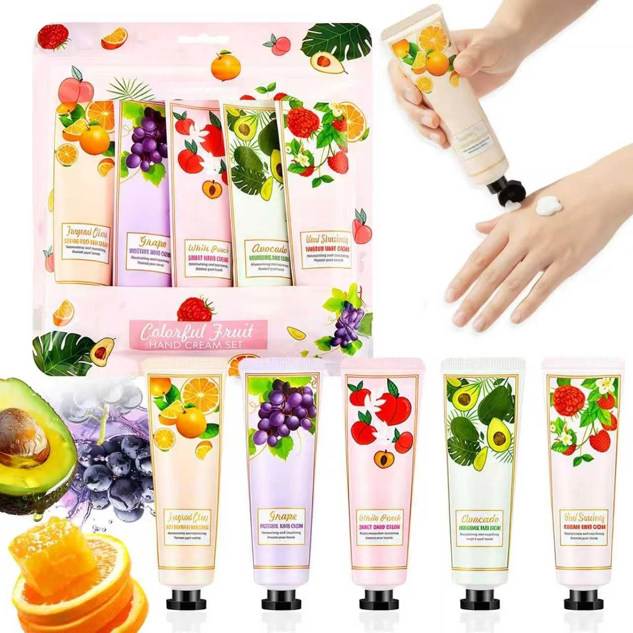 Набор мини-кремов для рук (5 шт.) - Идея подарка для женщин - Интенсивный увлажняющий крем против очень сухой и потрескавшейся кожи рук для праздников, подарочный крем для ухода на День Святого Валентина, День рождения, Рождество, фото №1