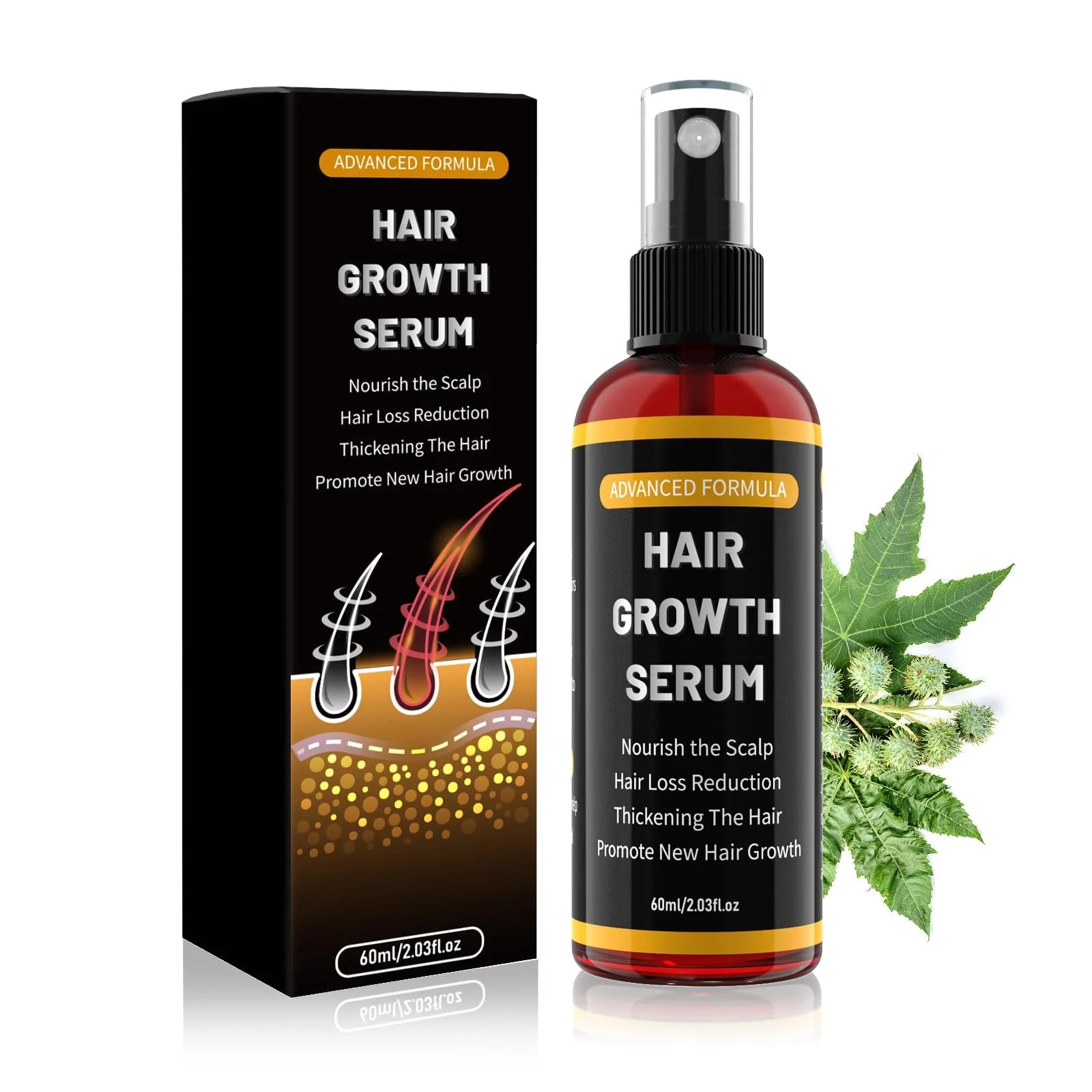 Спрей для роста волос Aisisree 5% для мужчин и женщин - Смесь розмаринового и касторового масла для истонченных волос, легкий и нежирный, 60 мл, фото №1 Спрей для роста волос Aisisree 5% для мужчин и женщин - Смесь розмаринового и касторового масла для истонченных волос, легкий и нежирный, 60 мл, фото №1