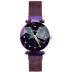 Женские часы Rorios Ультратонкие аналоговые кварцевые наручные часы Luminous Starry Sky Dial из нержавеющей стали - Фото 1