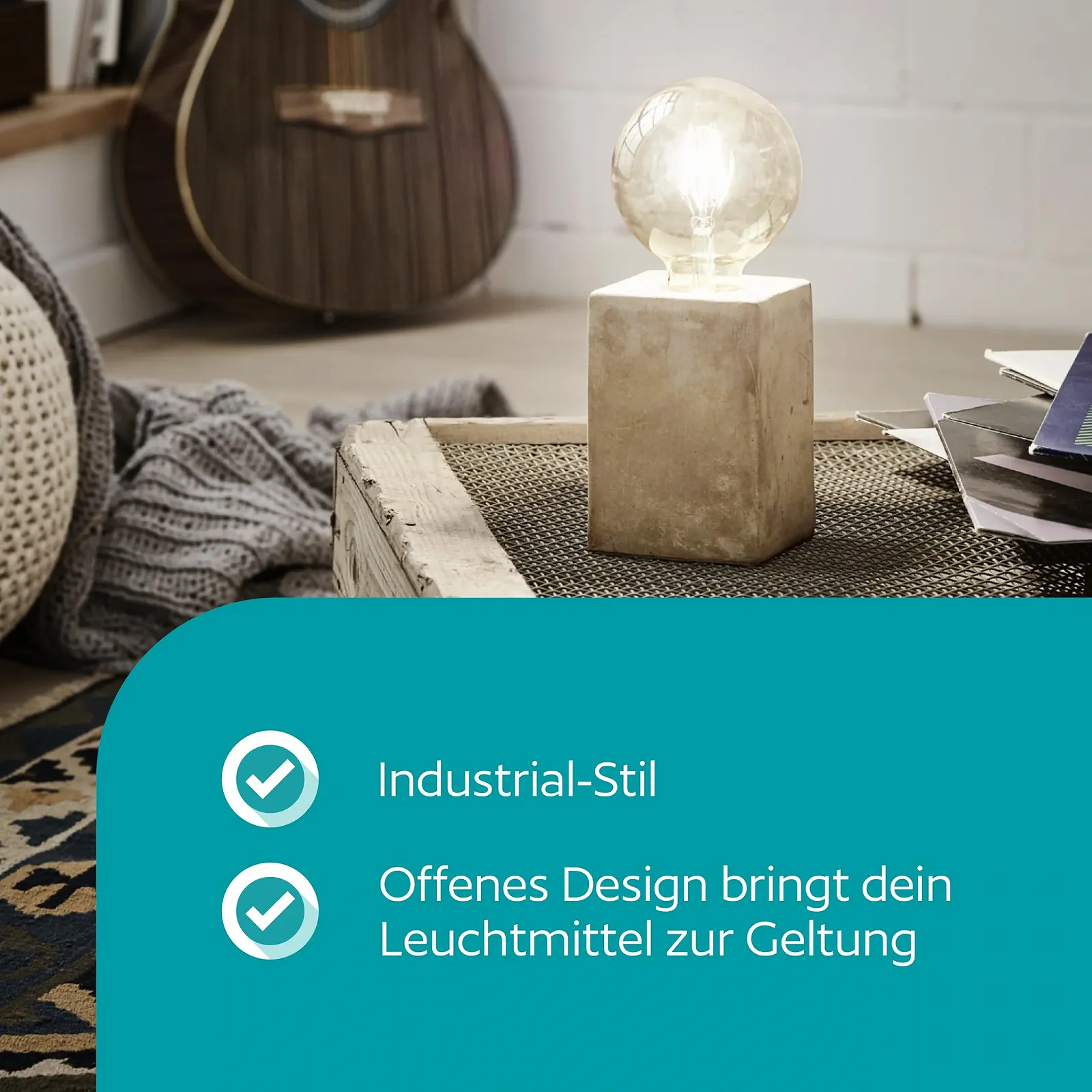 Настільна лампа EGLO Prestwick Vintage Industrial E27 Кераміка Сіра, фото №2