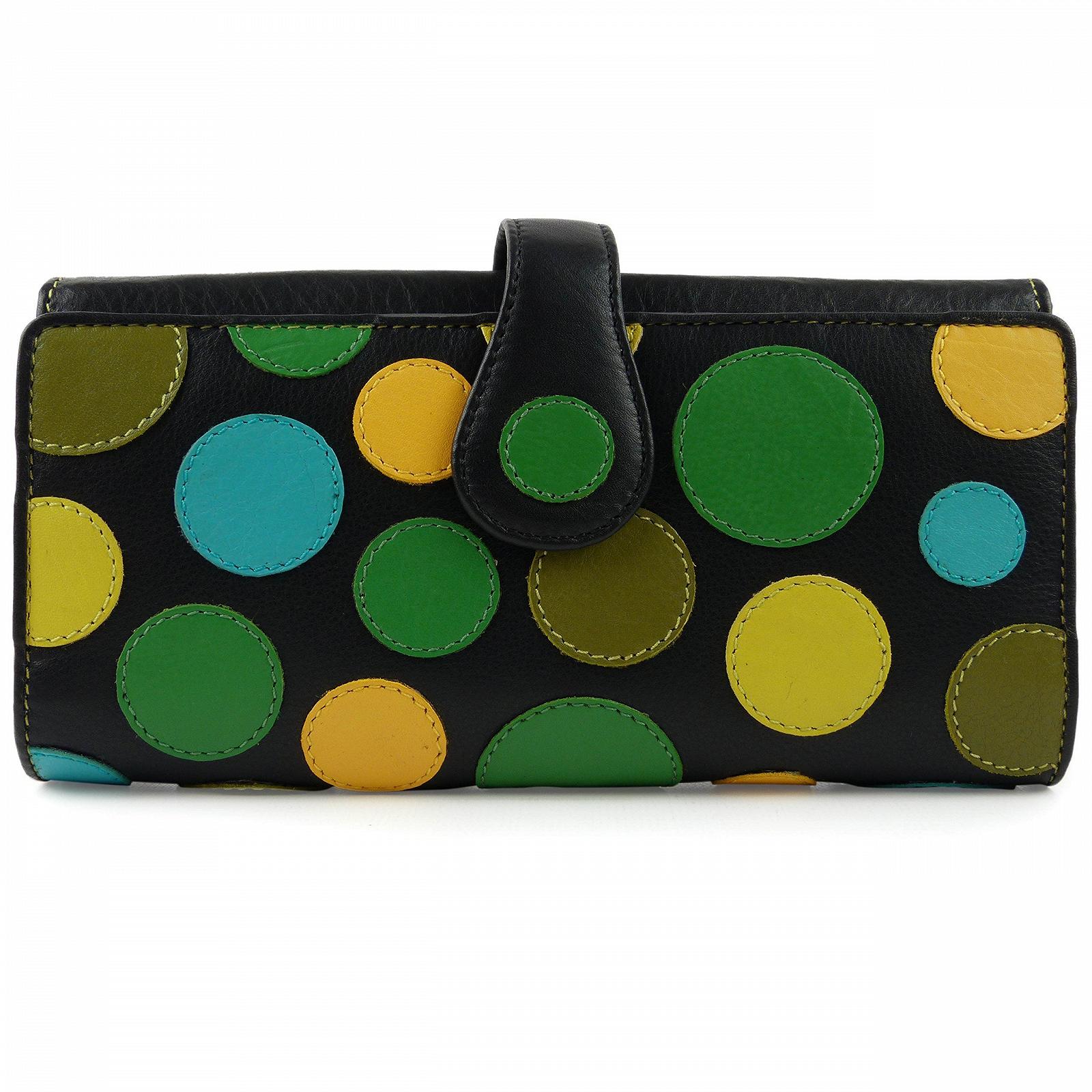 Кошелек Visconti Polka большой с клапаном Кожаный в подарочной коробке, фото №1