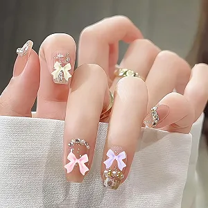 Украшение для ногтей Бант 3D Розовый synthetic.ua - Фото 1