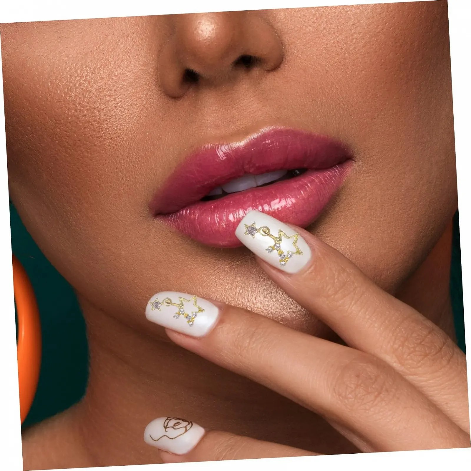 Украшение для ногтей Металл, 30 шт, в форме звезды, со стразами, фото №7