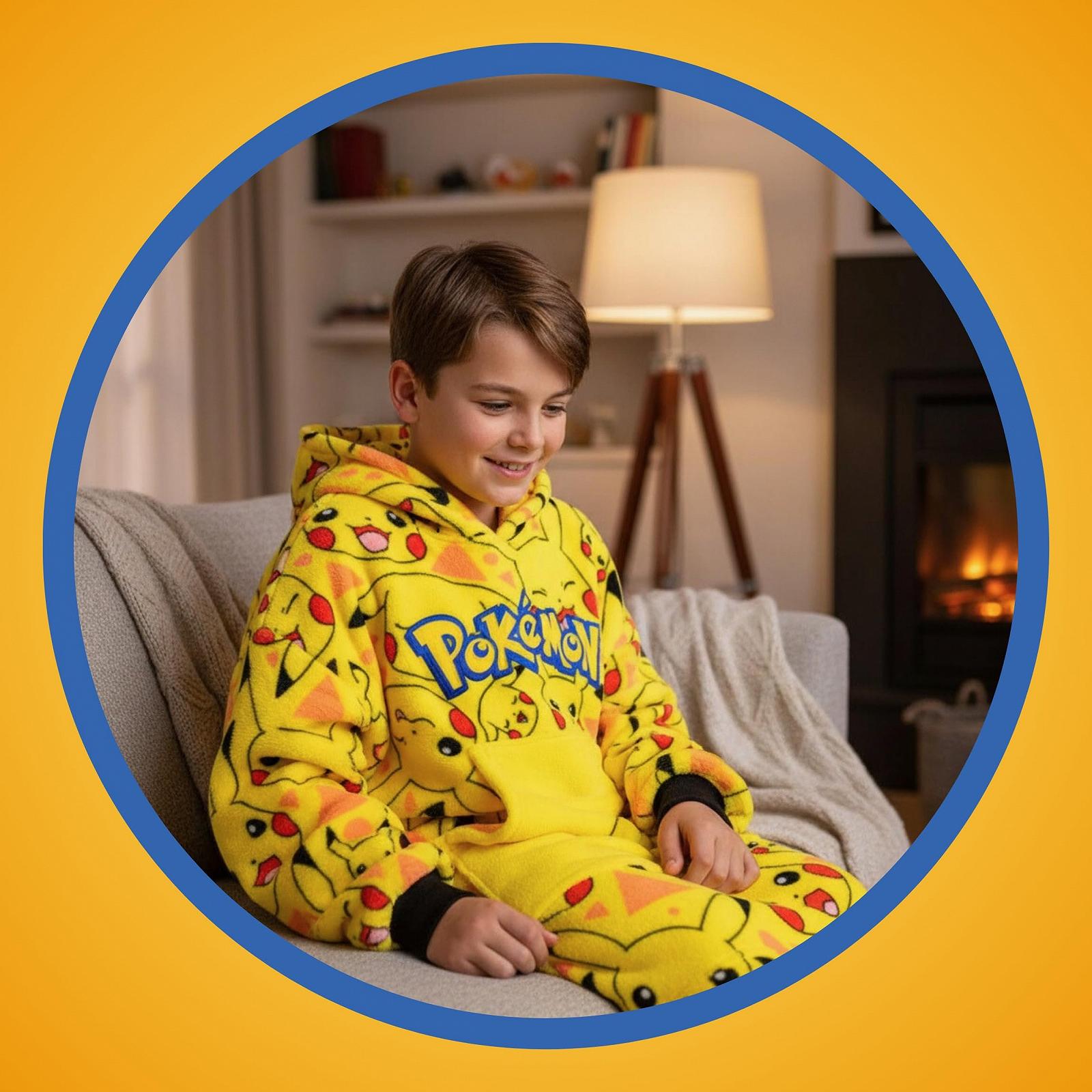 Толстовка для хлопчиків Pokemon з капюшоном, м'який флісовий плед, фото №5