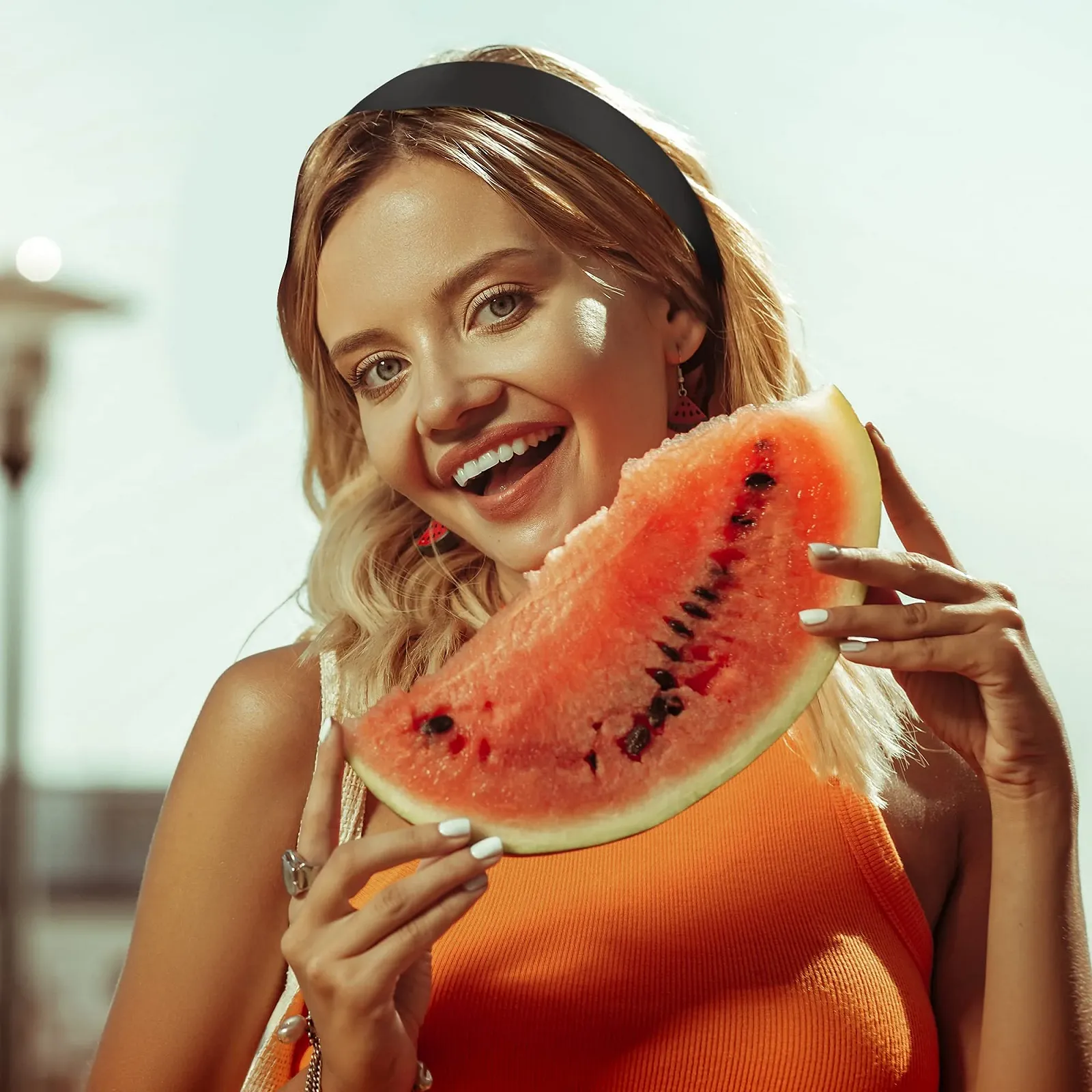 Обруч SIQUK, атласний, жіночий, 12 шт., 2,54 см, чорний, фото №7